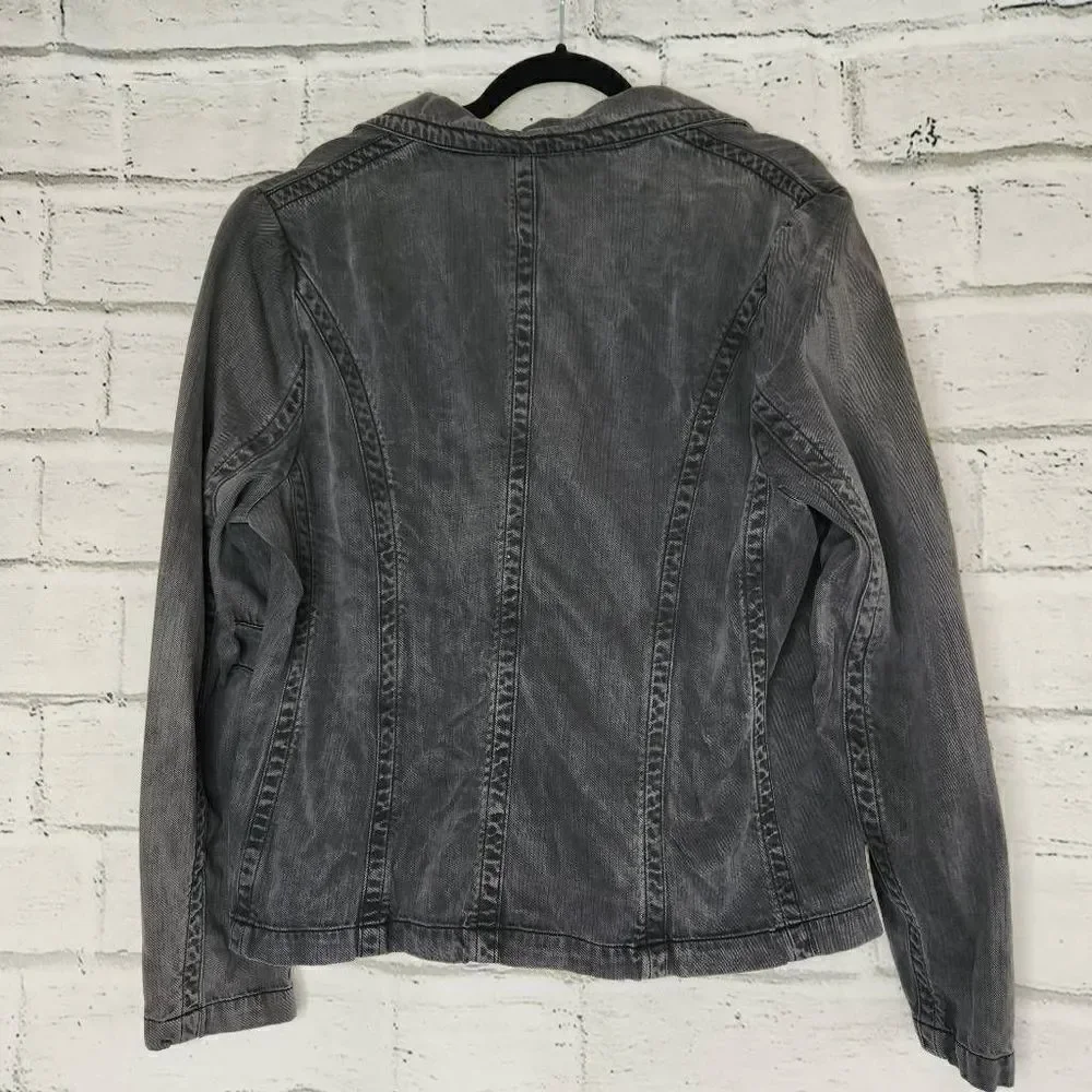 Carbon2Cobalt Beachfront in Lightweight Twill Blazer Jacket Dark Gray Size Large